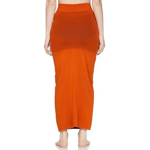 Zivame All Day Flared Mermaid Reversible Saree Shapewear - Persimmon Orange N Jet Black