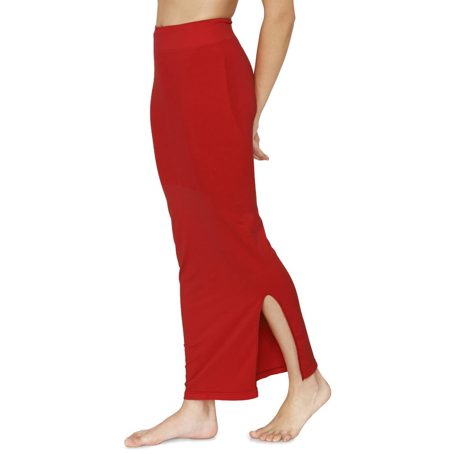 Zivame All Day Seamless Mermaid Saree Shapewear With Removable Drawcord |Shaping Petticoat- Tango Red