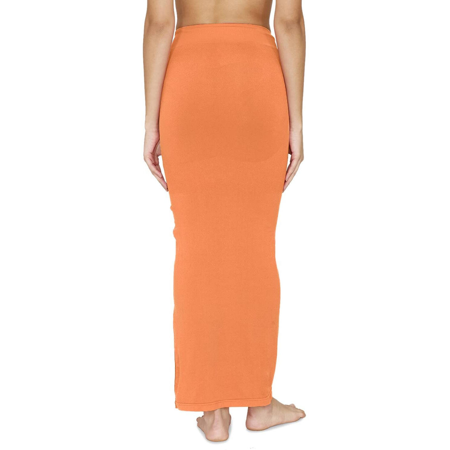 Zivame All Day Seamless Mermaid Saree Shapewear With Removable Drawcord For Women - Orange1