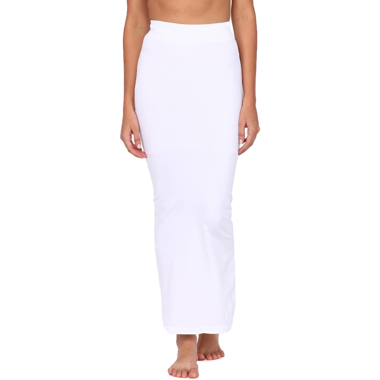 Zivame All Day Seamless Mermaid Saree Shapewear With Removable Drawcord For Women - White1