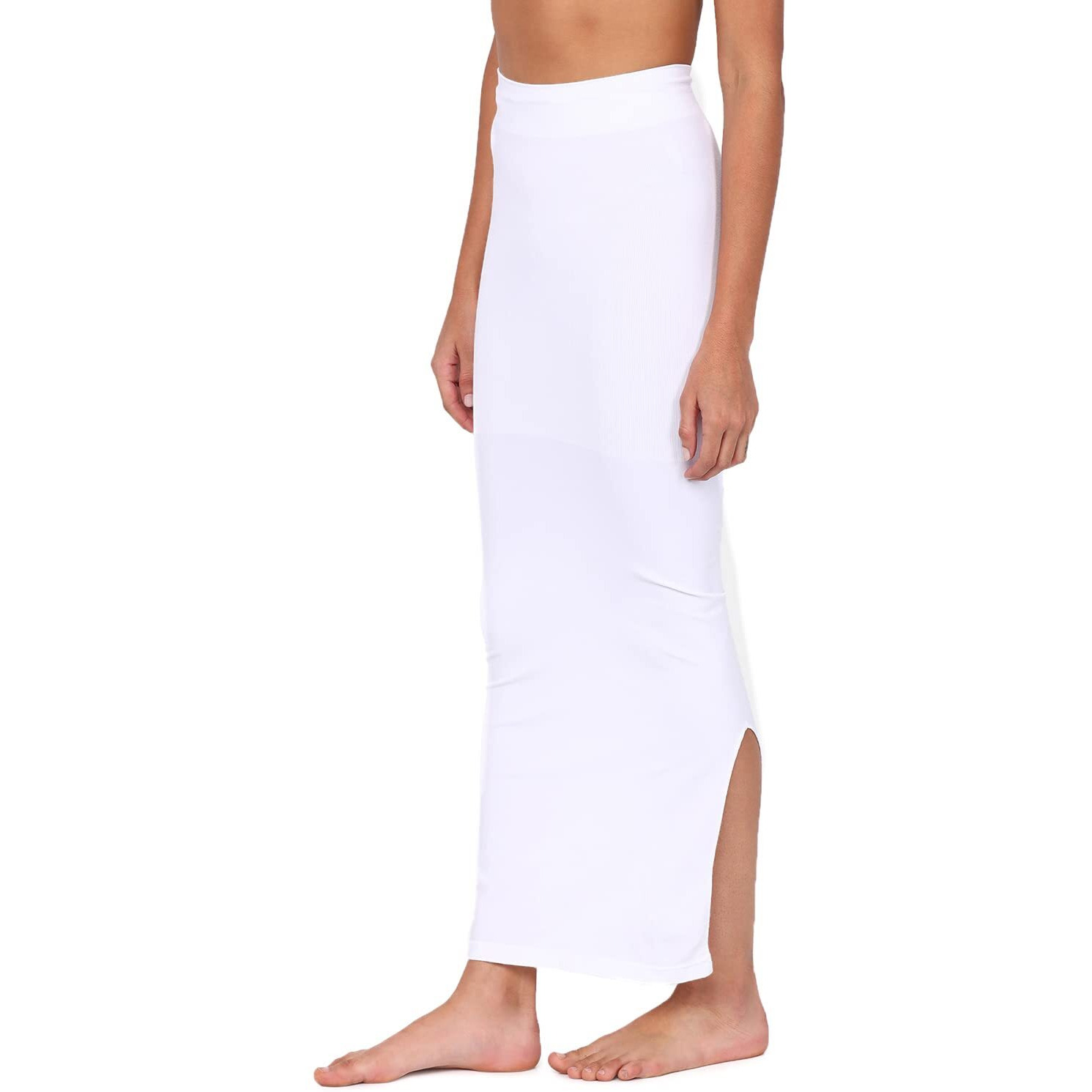 Zivame All Day Seamless Mermaid Saree Shapewear With Removable Drawcord For Women - White1