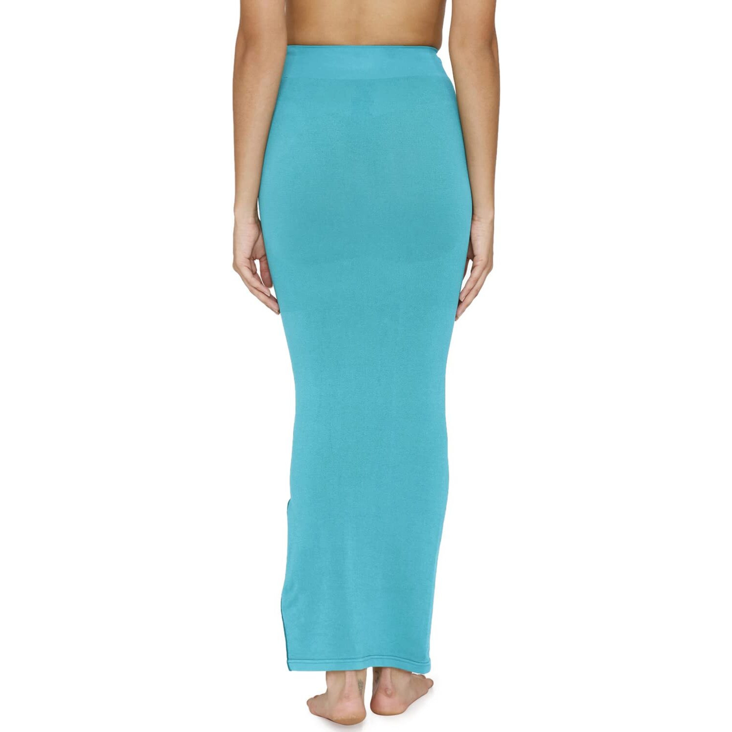 Zivame All Day Seamless Mermaid Saree Shapewear With Removable Drawcord |Shaping Petticoat- Turq Blue