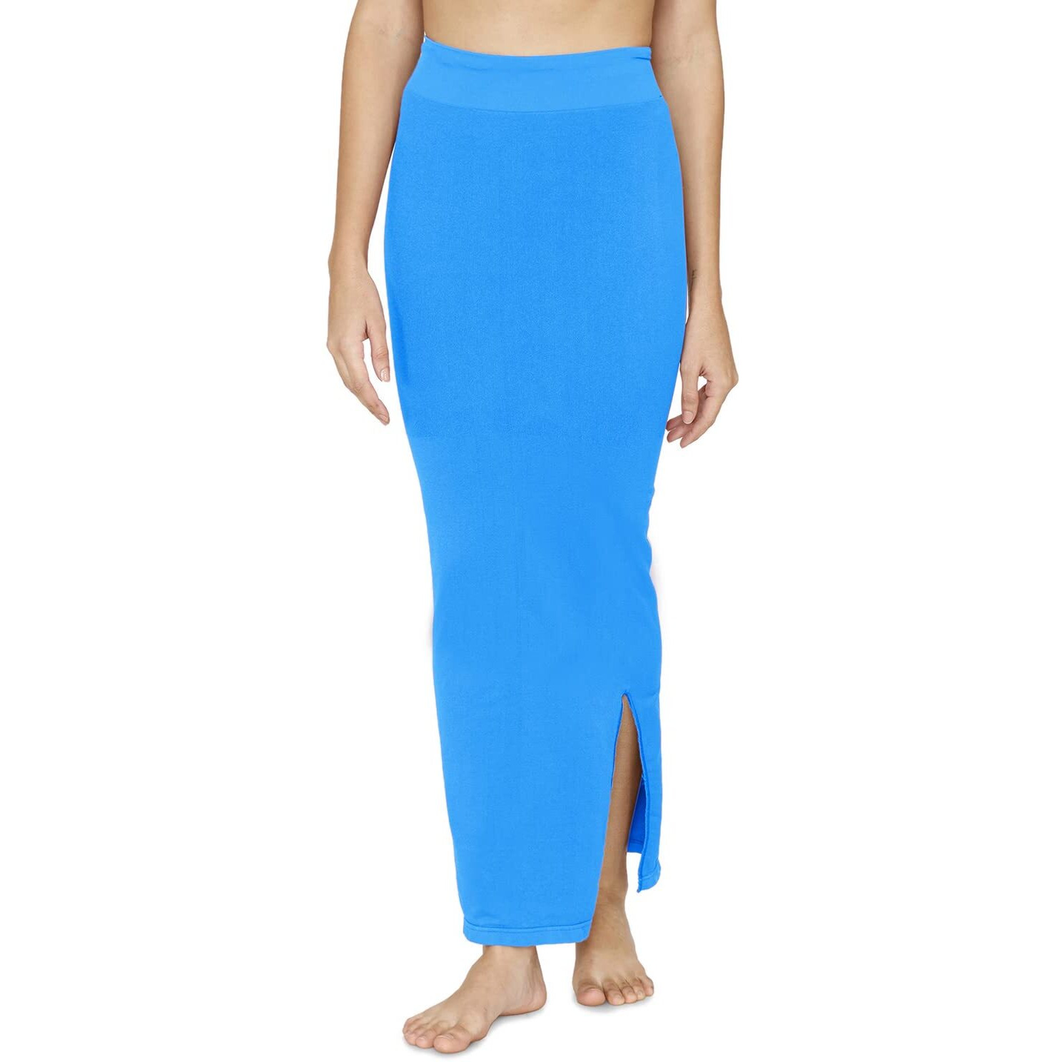 Zivame All Day Seamless Mermaid Saree Shapewear With Removable Drawcord For Women - Blue1