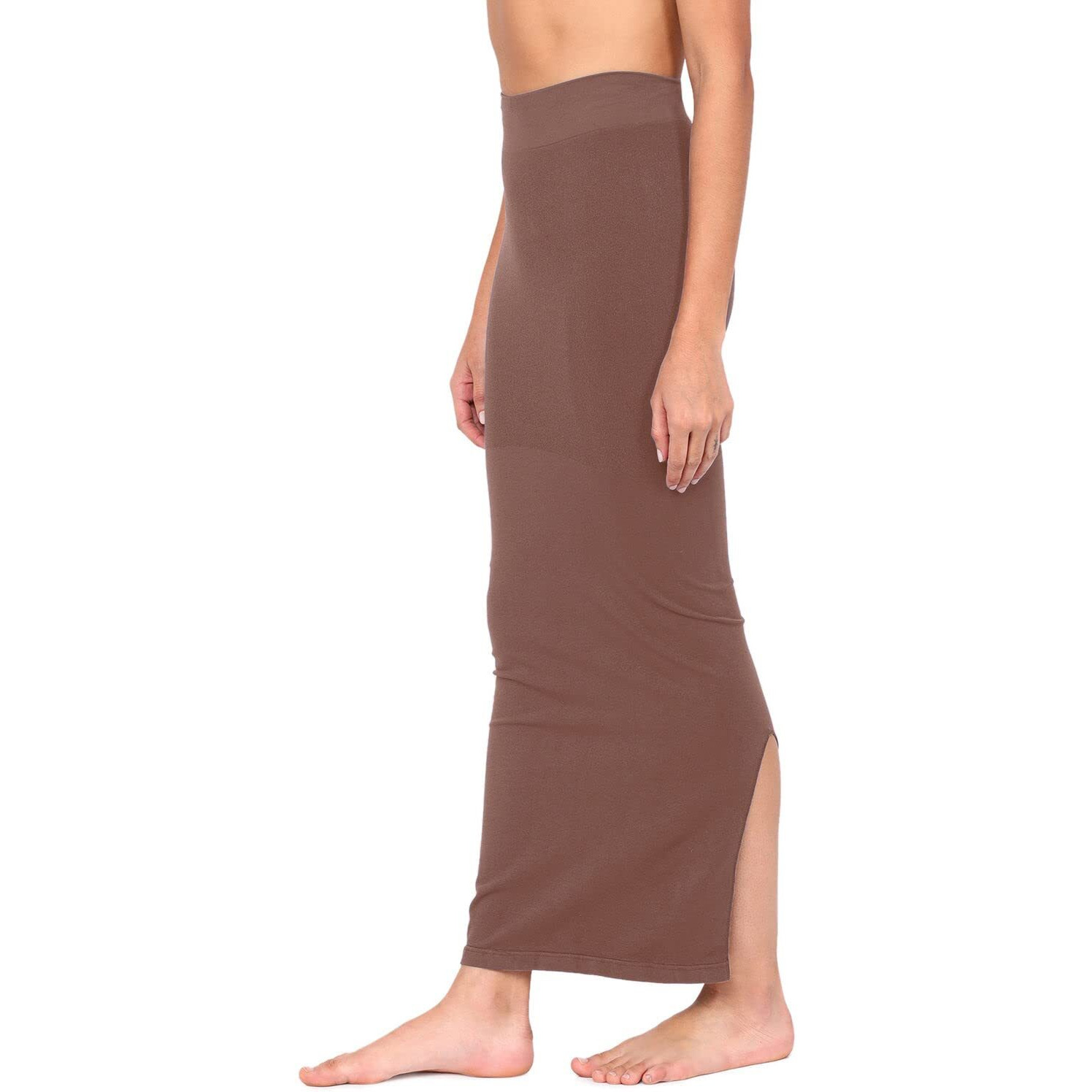 Zivame All Day Seamless Mermaid Saree Shapewear With Removable Drawcord |Shaping Petticoat- Nutmeg1 Brown