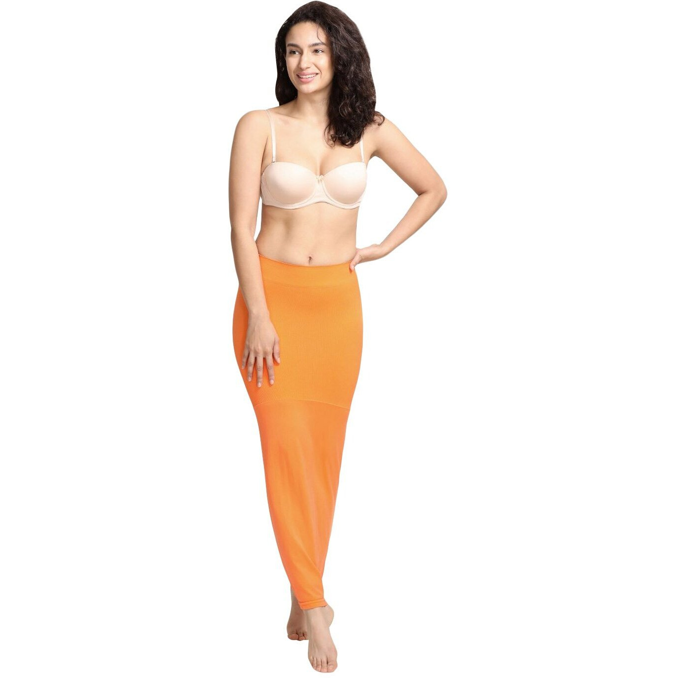 Zivame All Day Flared Mermaid Saree Shapewear |Shaping Petticoat- Orange