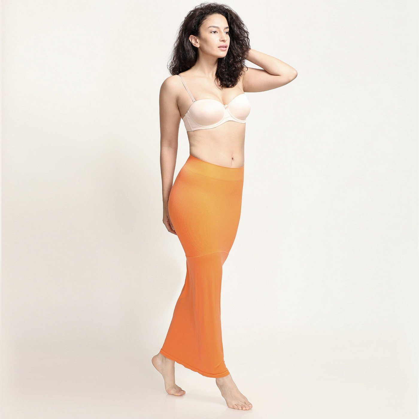 Zivame All Day Flared Mermaid Saree Shapewear |Shaping Petticoat- Orange