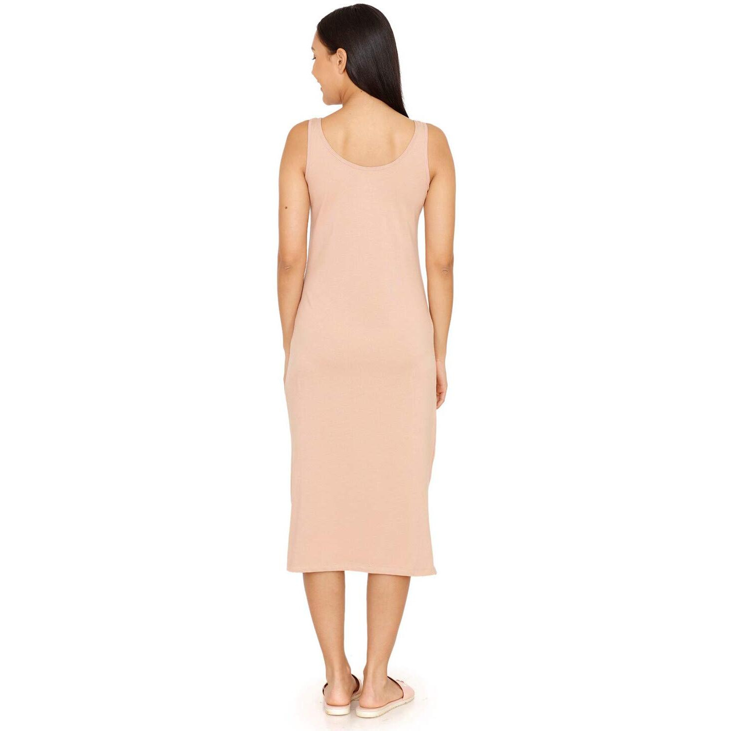 Zivame Knit Cotton Kurti Slip For Women - Roebuck Beige