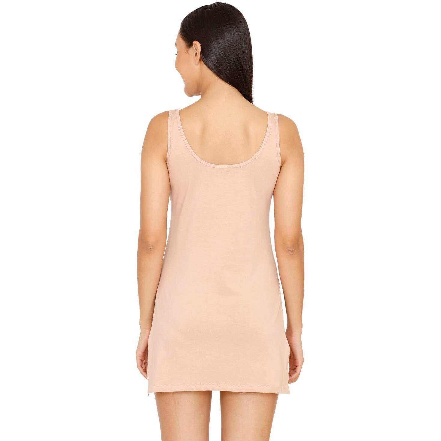 Zivame Knit Cotton Kurti Slip For Women - Roebuck Beige