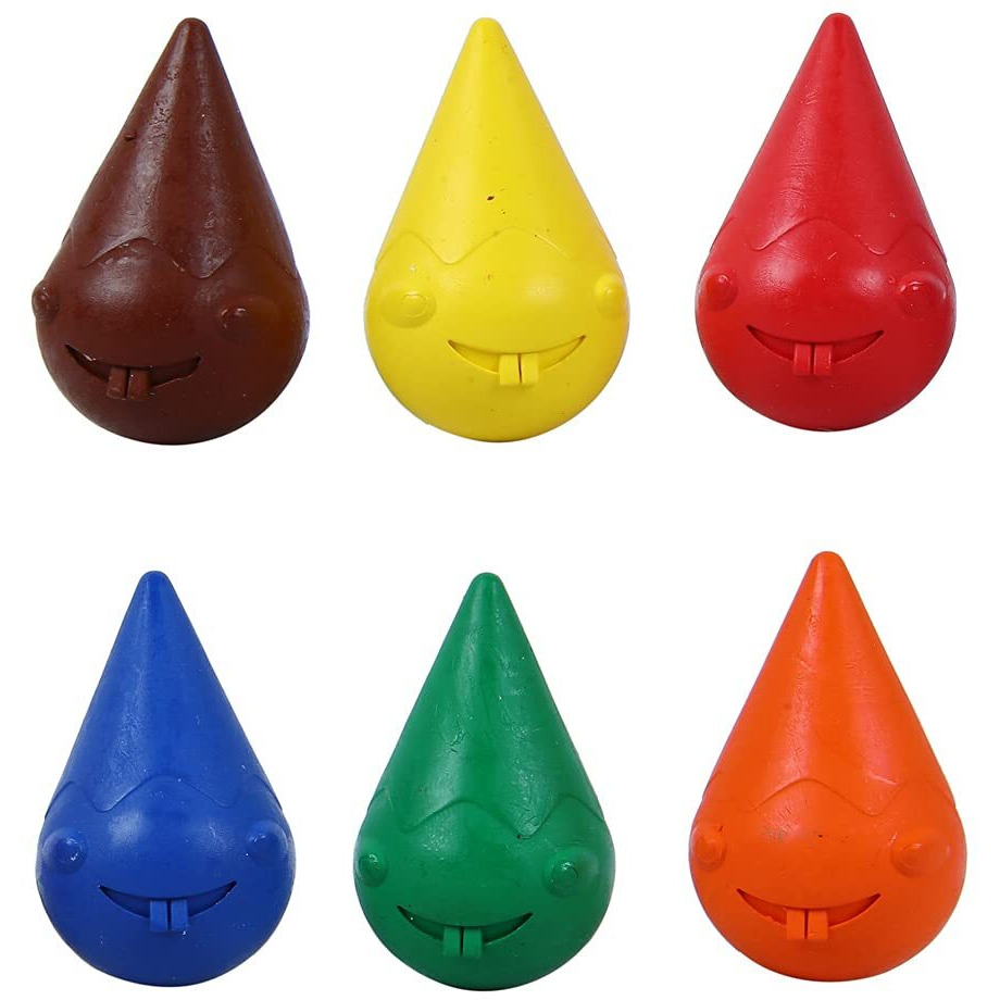 Doms 6 Shades Grippie Crayons Box Pack | Easy Grip For Toddlers | Bright & Intense Colors | Non Toxic Colouring Range, Safe For Children | Pack of 1