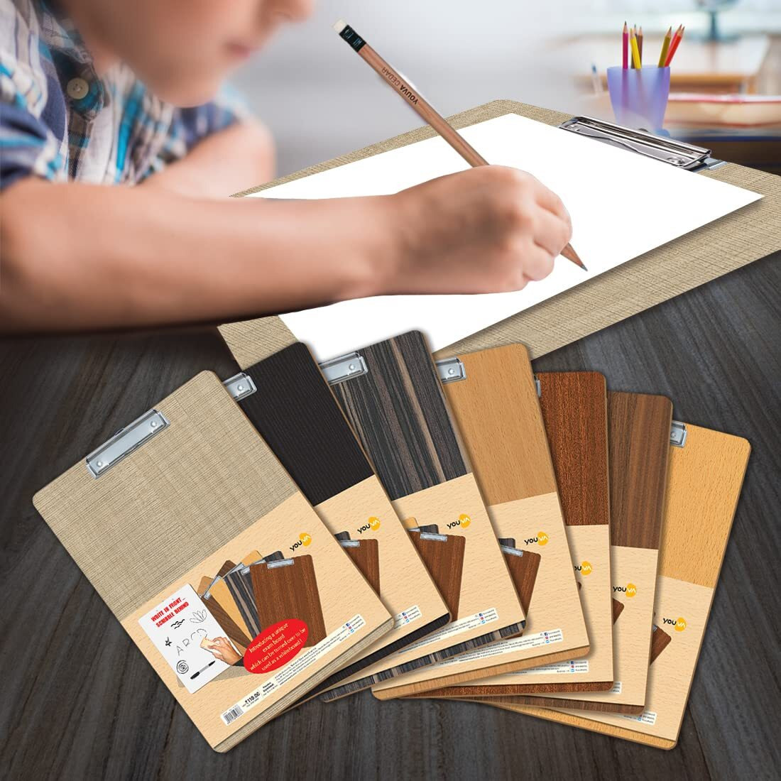 Navneet Youva | Wooden Exam Board for Students and Artists | Size - 24 cm x 34.5 cm | Pack of 1