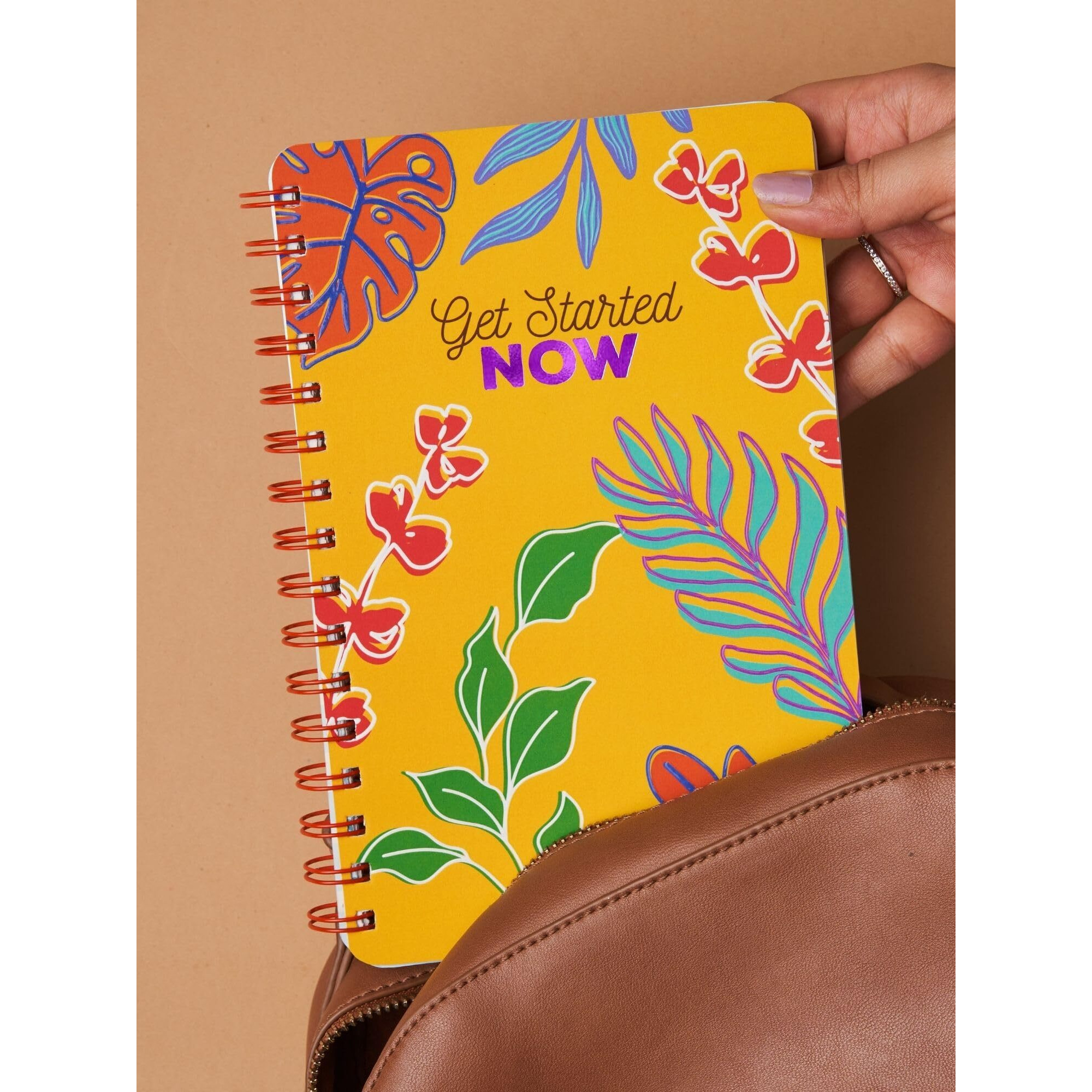 Doodle | The Happiness 2025 Wiro Bound Planner with 100+ Stickers | A5 | Hard Bound | Undated | Yearly, Monthly, Daily Planner Diary with Theme Based Activity Pages, Tear Away Note Cards & Quote Cards I To Do Lists I 216 Ruled Pages I 80 GSM (Get Started)