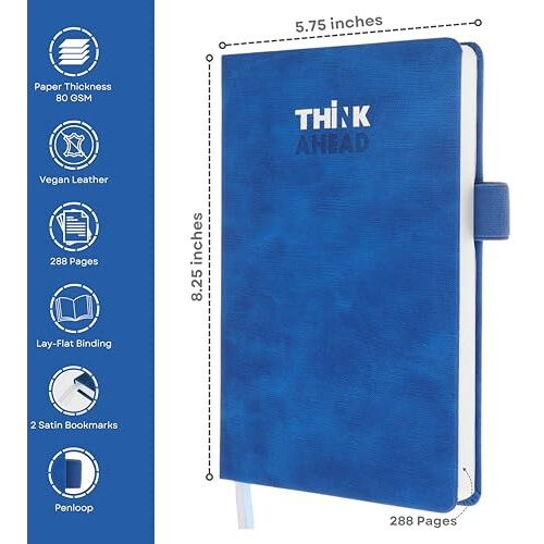 DOODLE A5 Productivity Planner Kit Undated Hard Bound|288 Pages|12 Monthly+Pocket Meal Planner+Stickers+Motivational Quote Cards+Tear Away Bookmarks|Activity Pages, Notes Pages [Kit Future Thinker]