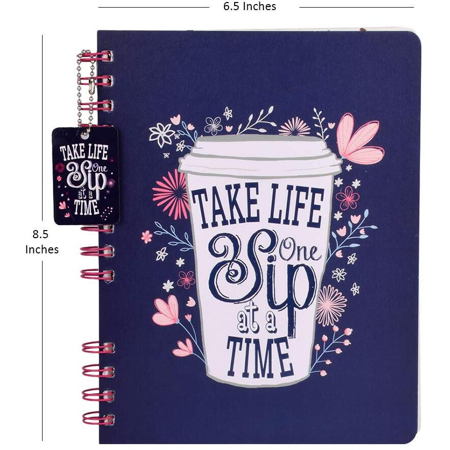DOODLE Hard Bound Spiral Notebook Diary with Bookmark Dangler and Sticker Pages I B5 I Undated I 160 Ruled Pages I 80 GSM (Morning Glory)