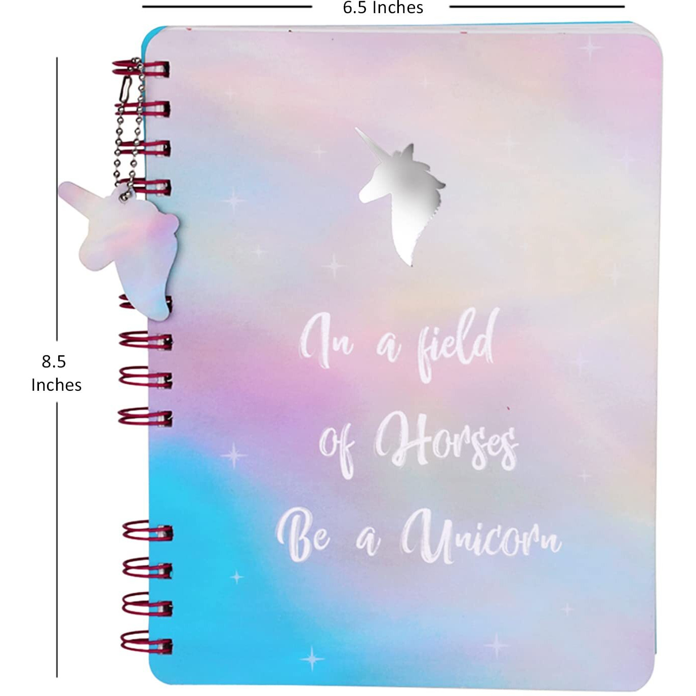 DOODLE Hard Bound Spiral Notebook Diary with Bookmark Dangler and Sticker Pages I B5 I Undated I 160 Ruled Pages I 80 GSM (Unicorn)