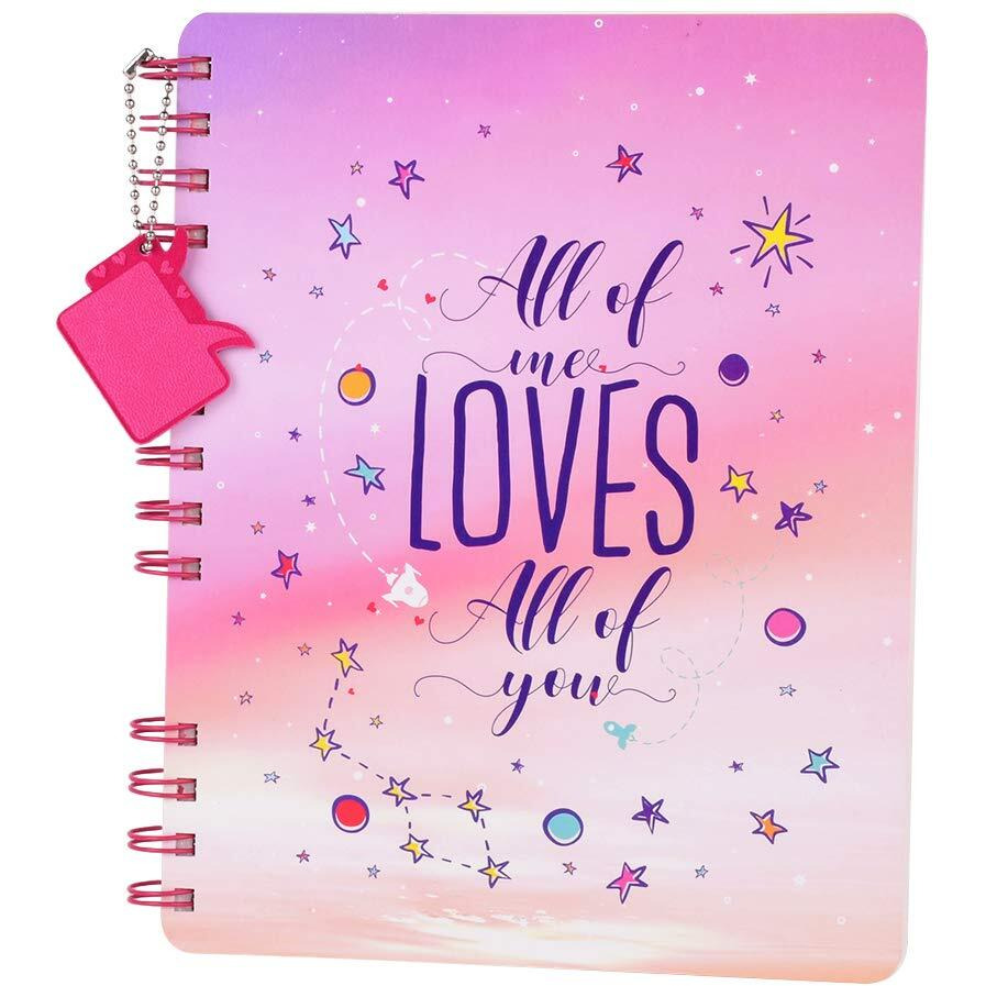 DOODLE Forever Mine Wiro Bound Undated Notebook Diary with Theme Based Dangler (8.5 X 6.5 inches, 80 GSM, 160 Pages) Love Diary for Girls.