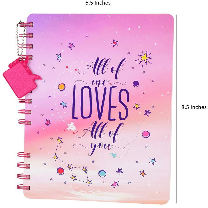 DOODLE Forever Mine Wiro Bound Undated Notebook Diary with Theme Based Dangler (8.5 X 6.5 inches, 80 GSM, 160 Pages) Love Diary for Girls.