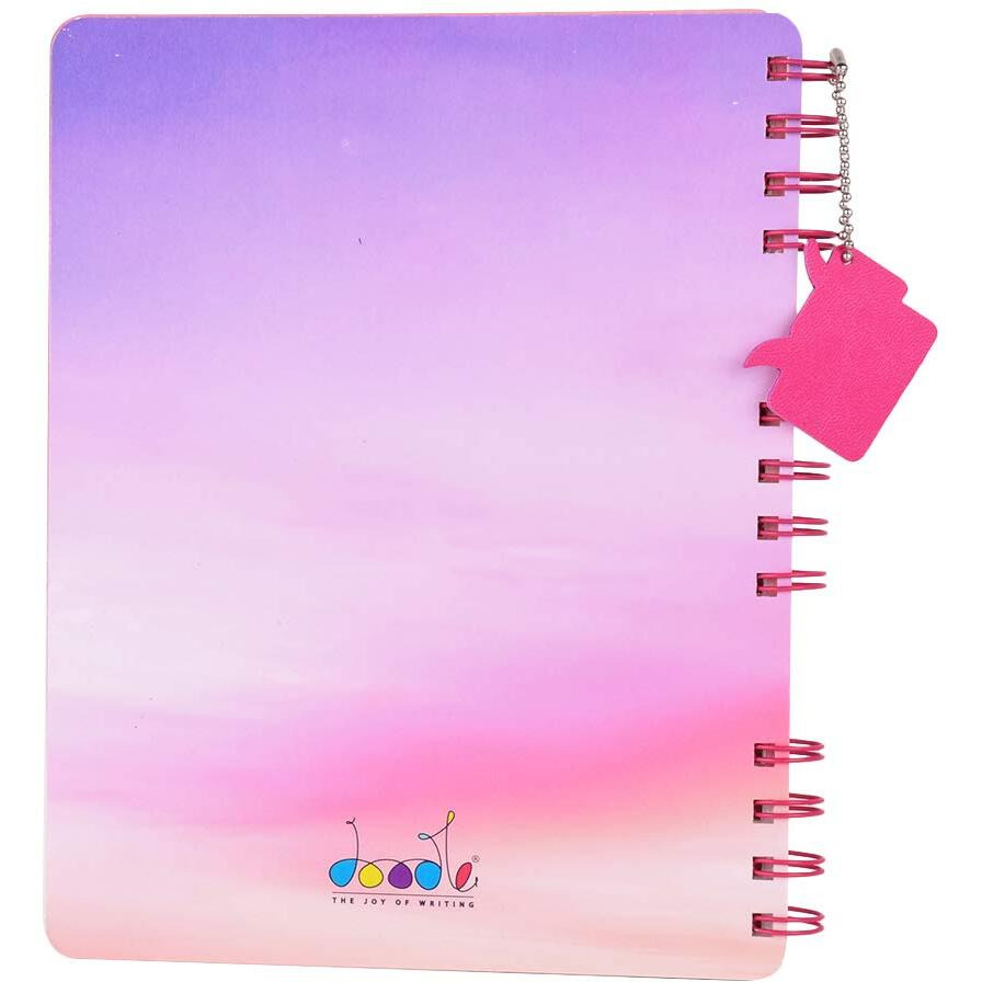 DOODLE Forever Mine Wiro Bound Undated Notebook Diary with Theme Based Dangler (8.5 X 6.5 inches, 80 GSM, 160 Pages) Love Diary for Girls.