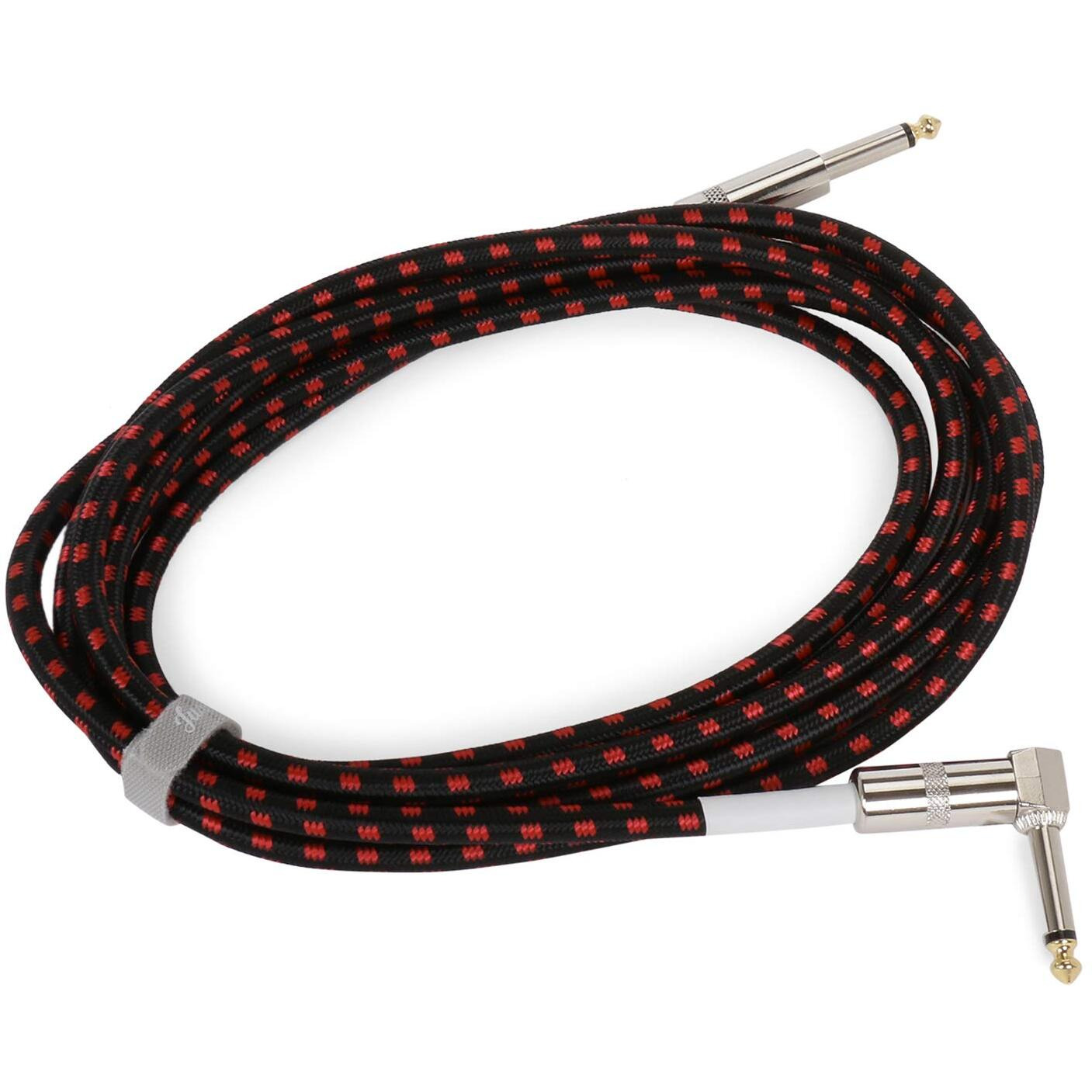 JUAREZ JAG130RD instrument cable electric bass guitar cable right-angled guitar cable professional noise protection 6.3mm 1/4 inch for guitar bass keyboards amps (3m Red)