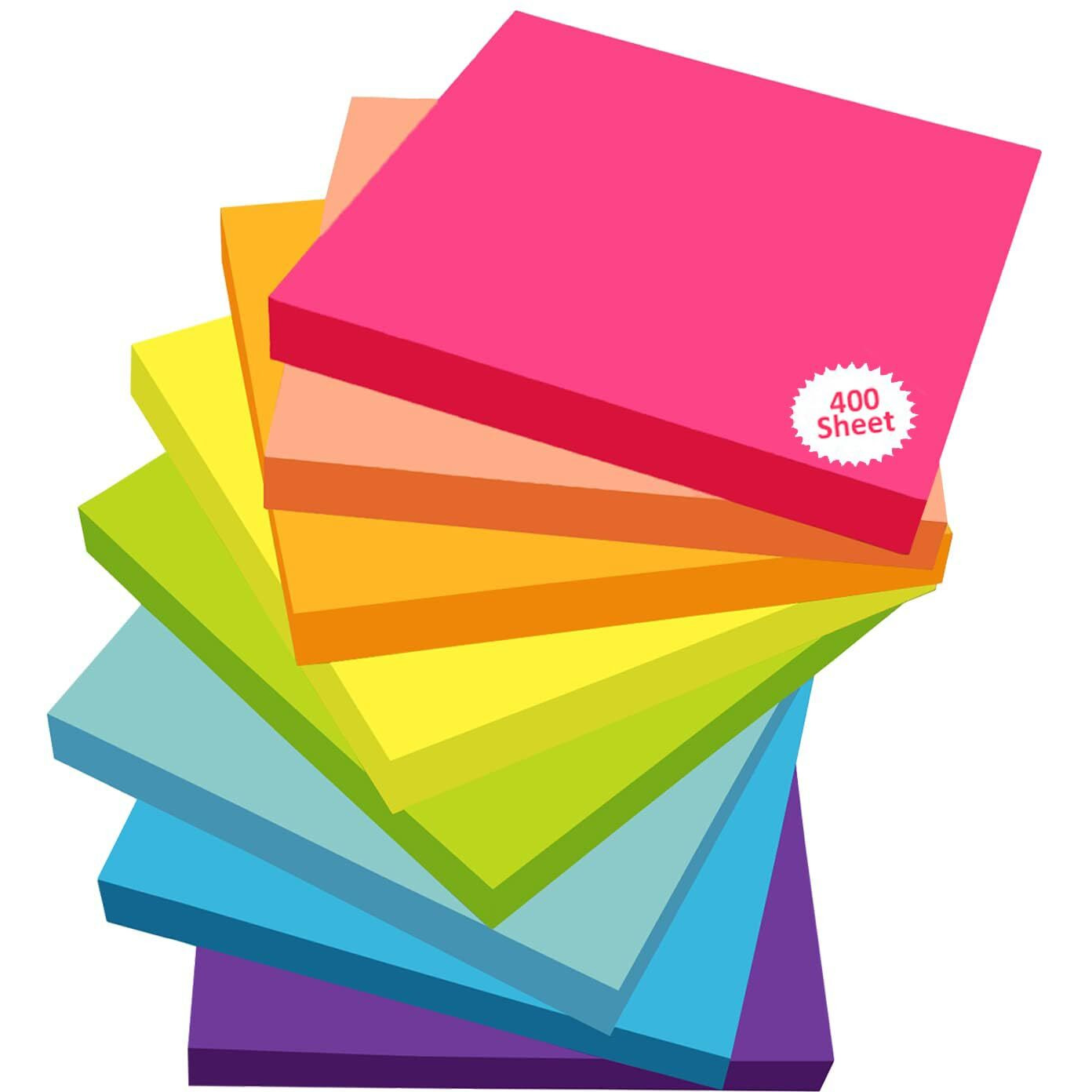 OFIXO Colorful 400 Sheets Memo Pad Note N Times Post Note Paper Free Stickers Post Sticky Notes Stationary (Multicolor)