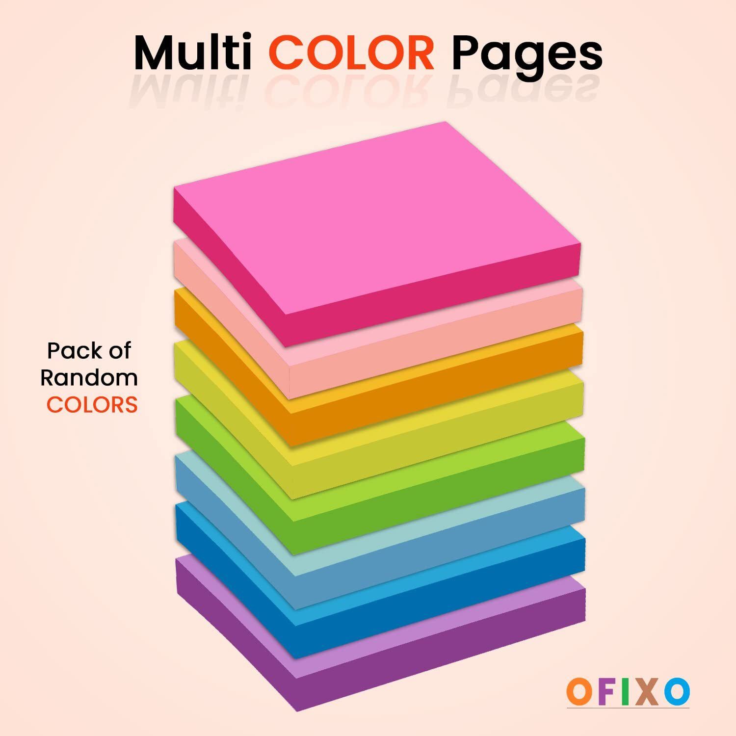 OFIXO Colorful 400 Sheets Memo Pad Note N Times Post Note Paper Free Stickers Post Sticky Notes Stationary (Multicolor)
