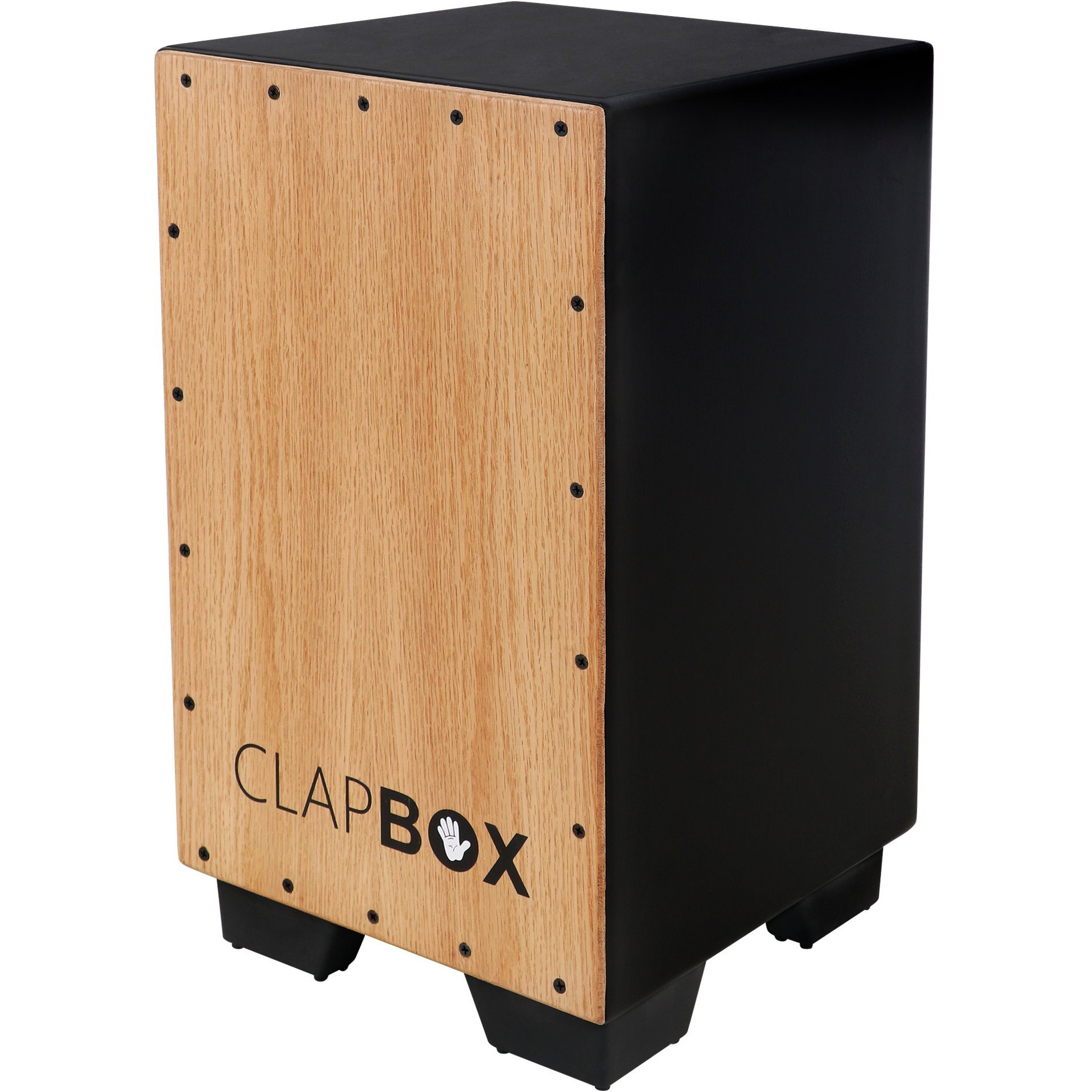 Clapbox Cajon CB11 -Black, Oak (H50 W30 L30) - 3 Internal Snares