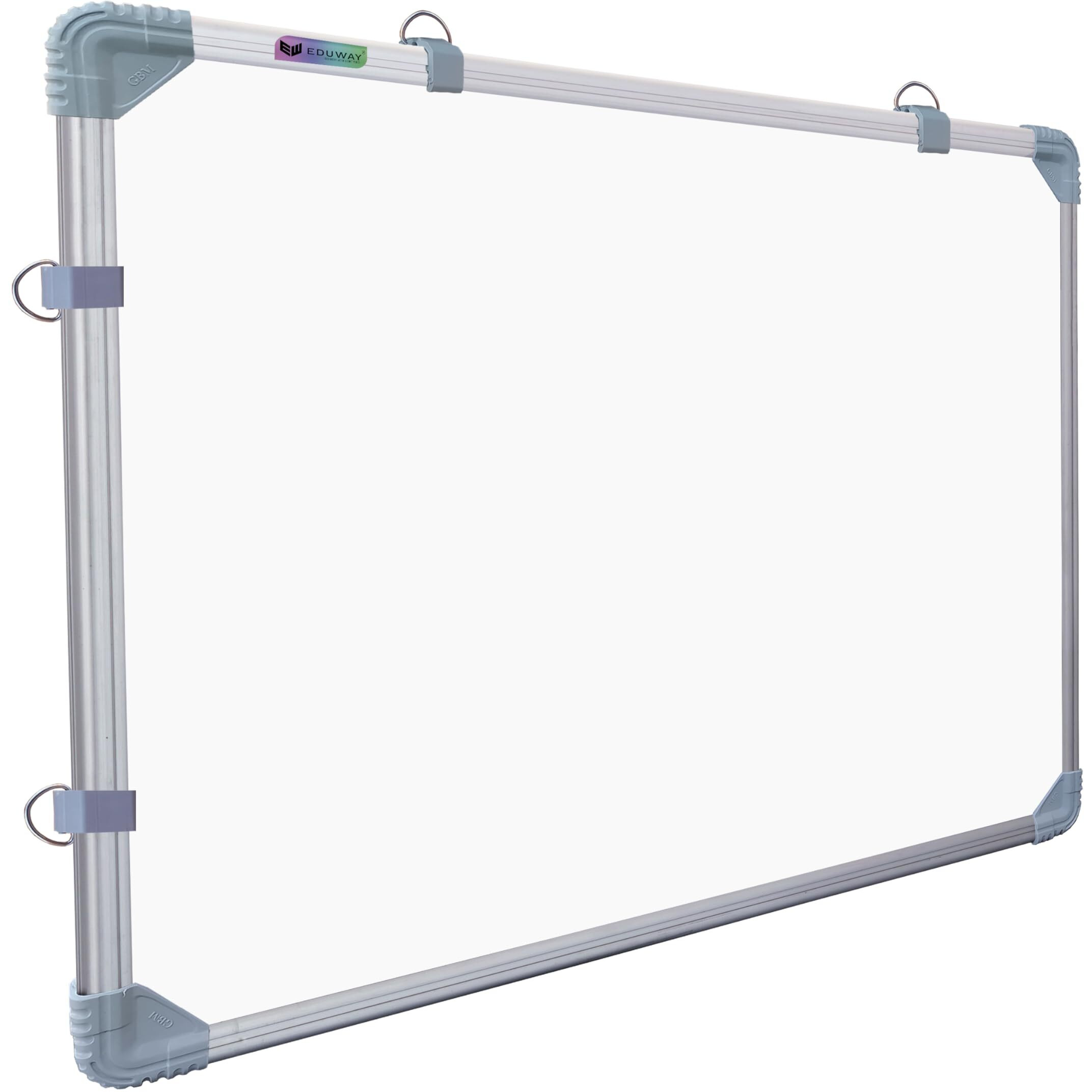 Eduway 2x3 Feet Kunj Non-Magnetic Double-Sided White Board and Chalk Board | Ideal Use for Home, Office, Kids with Sliding Hanging Clips, Robust Aluminum Frame and Smooth Melamine Surface (89x59 cms)'