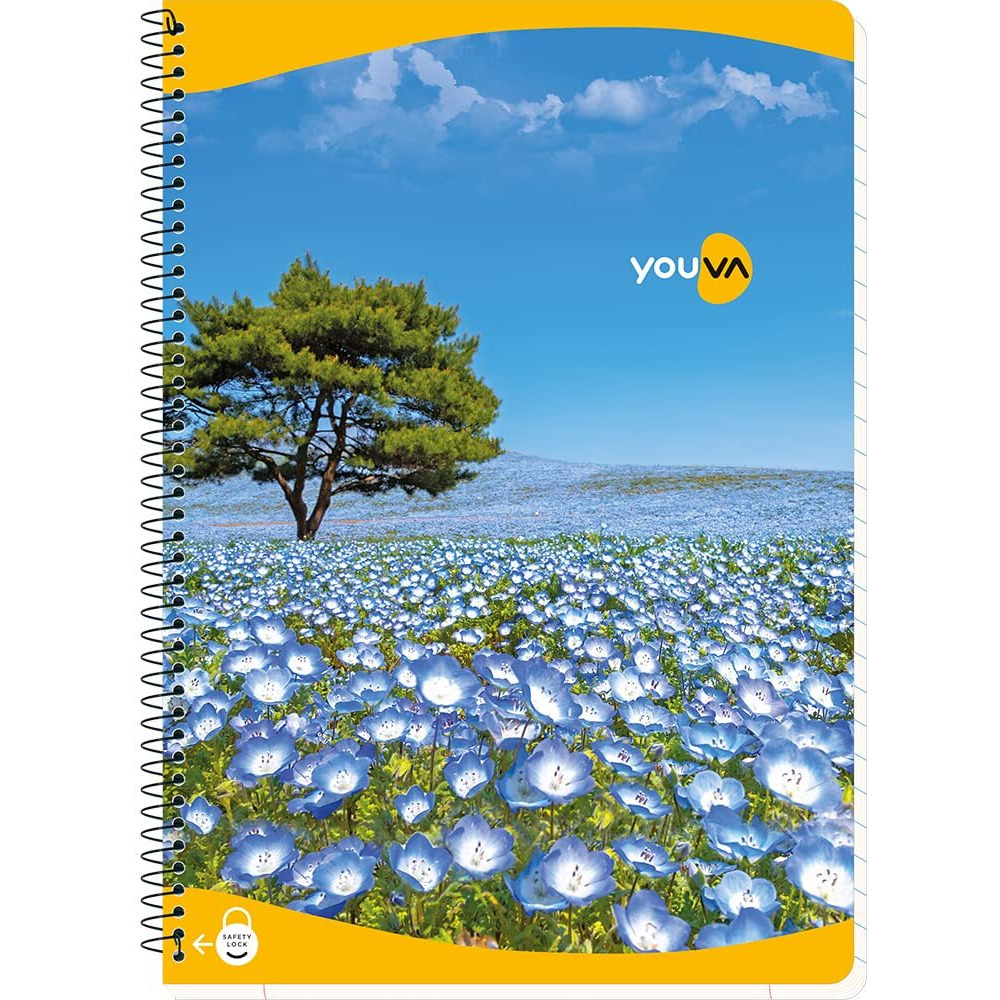YOUVA Navneet Youva | Spiral Long Book For Students And Executives | Spiral Bound With Safety Lock | A4 Size - 21 X 29.7 Cm | Single Line | 300 Pages | Pack Of 1