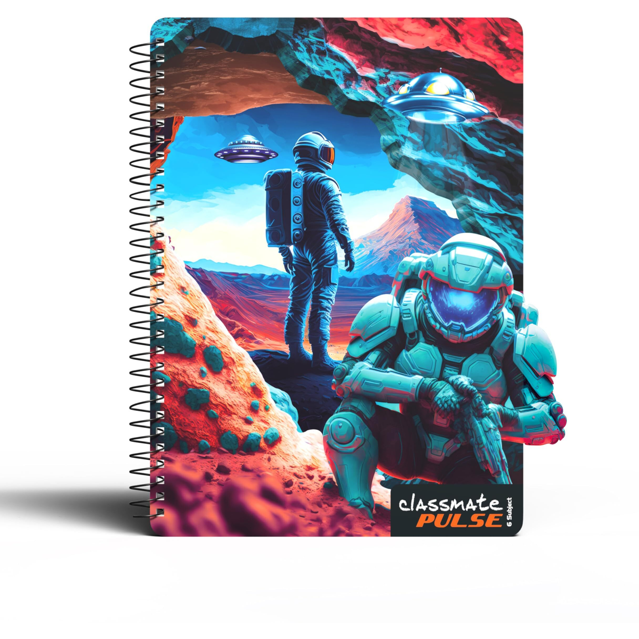 Classmate Pulse 6 Subject 3D Spiral Notebooks - Single Line, 300 Pages, 297mm*210mm