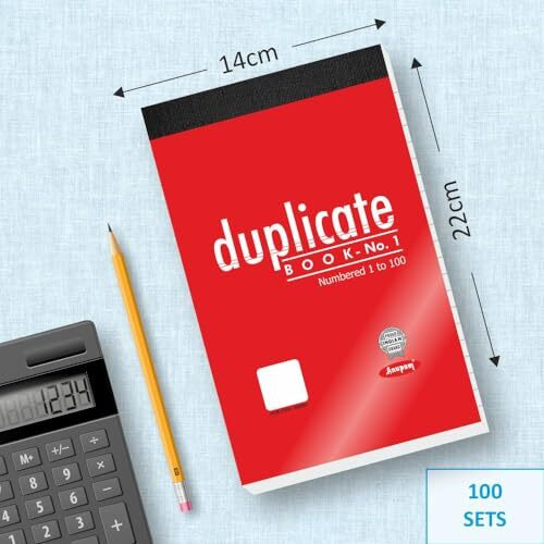 Anupam 14x22 cm Size Duplicate Book with Carbon & Index Ruled Sheets Pad for Replicate, Record, Organize and Work Order Receipt Book (Size  1, Pack of 1)