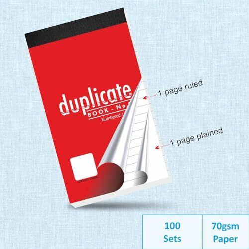 Anupam 14x22 cm Size Duplicate Book with Carbon & Index Ruled Sheets Pad for Replicate, Record, Organize and Work Order Receipt Book (Size  1, Pack of 1)