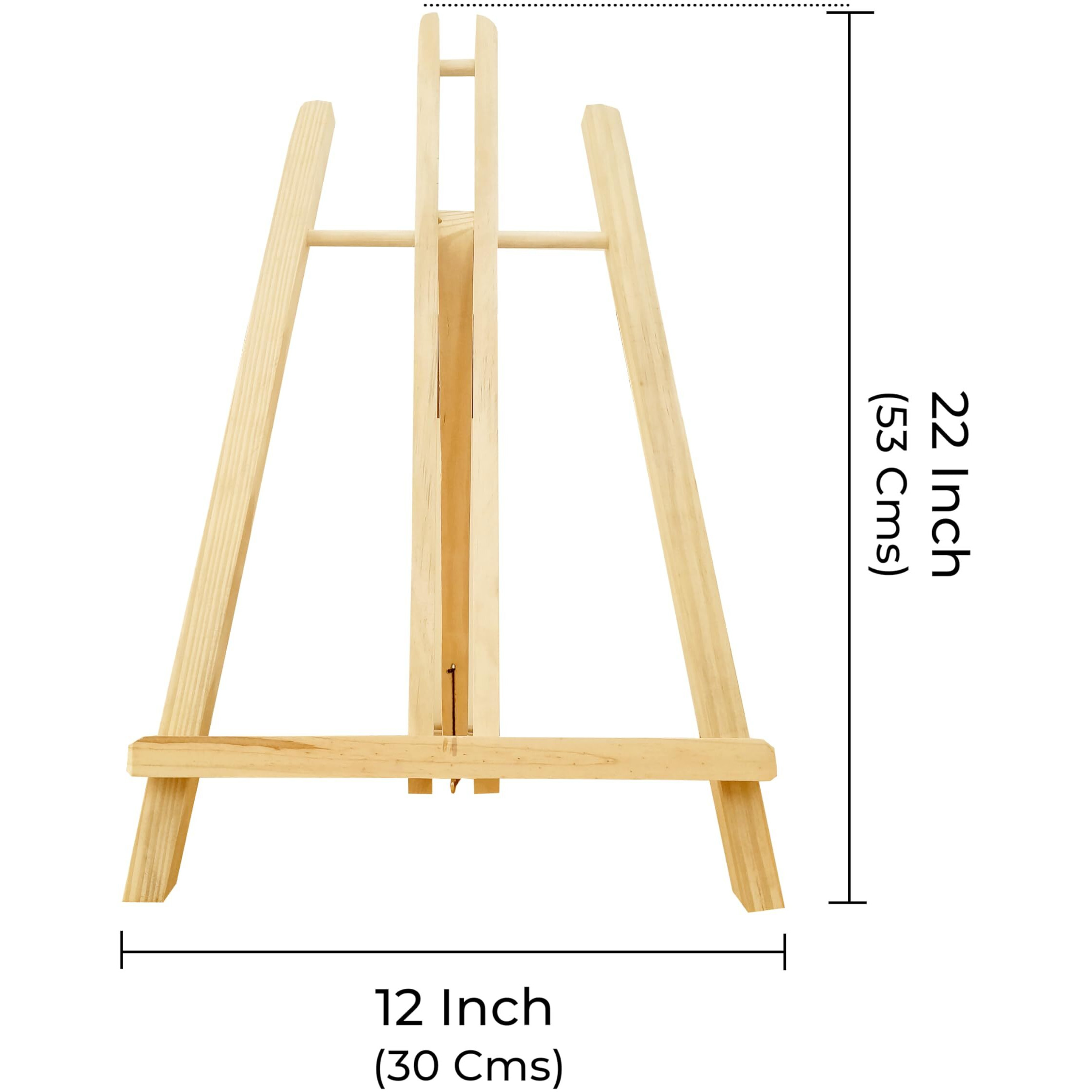 Eduway 24 Inch Wooden Easel Tripod Stand for Sketch Accessories/Natural Craft/Art/Painting/Mini Canvas/Business Card/Display Pack of 1