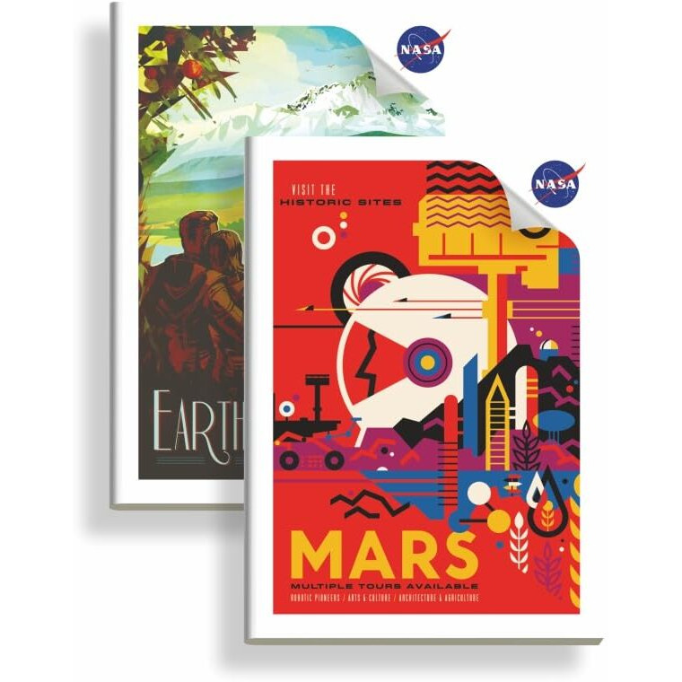 Anupam NASA Single Line Notebooks | 136 Ruled Pages | Soft Brown Cover | 60Gsm A4 Size | For School College Home Use (Pack of 2)