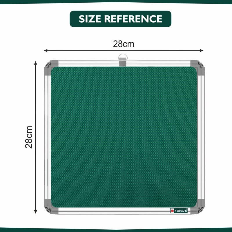 Yajnas 28X28 Cm Premium Material Green Color Notice Board/Soft Board/Bulletin Board/Pin-Up Display Board With 50 Pins For Study Room, Office, School & Home Use