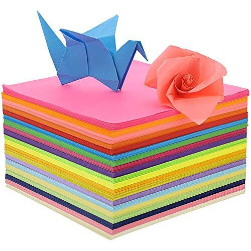 OFIXO Origami Paper 15 cm X 15 cm Pack of 200 Sheets, Assorted Colors for Origami, Scrapbooking, Hobby Crafts, Project Work