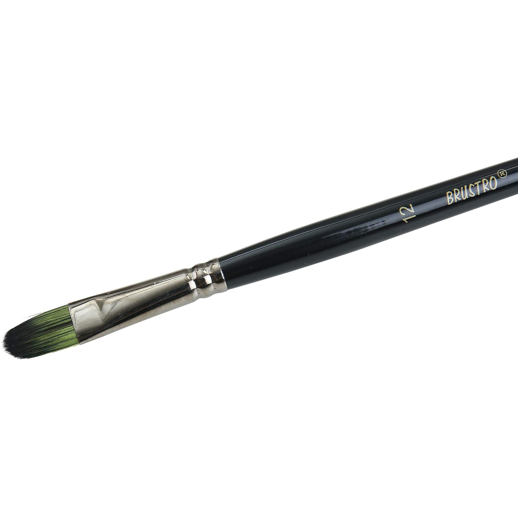 BRUSTRO Artists Greengold Acrylic Brush Filbert Series 1800 - Size - 12