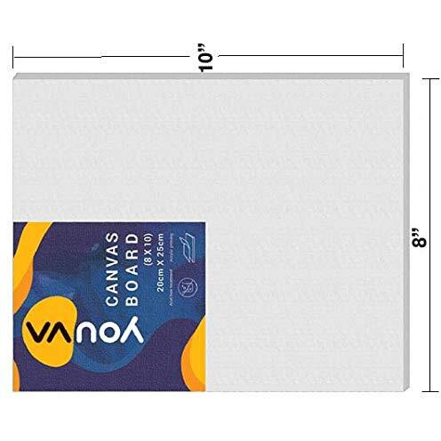 Navneet Youva | Cotton White Blank Canvas Boards For Painting, Acrylic Paint, Oil Paint Dry & Wet Art Media | 8X10 Inch | Pack Of 3 (23748-1)