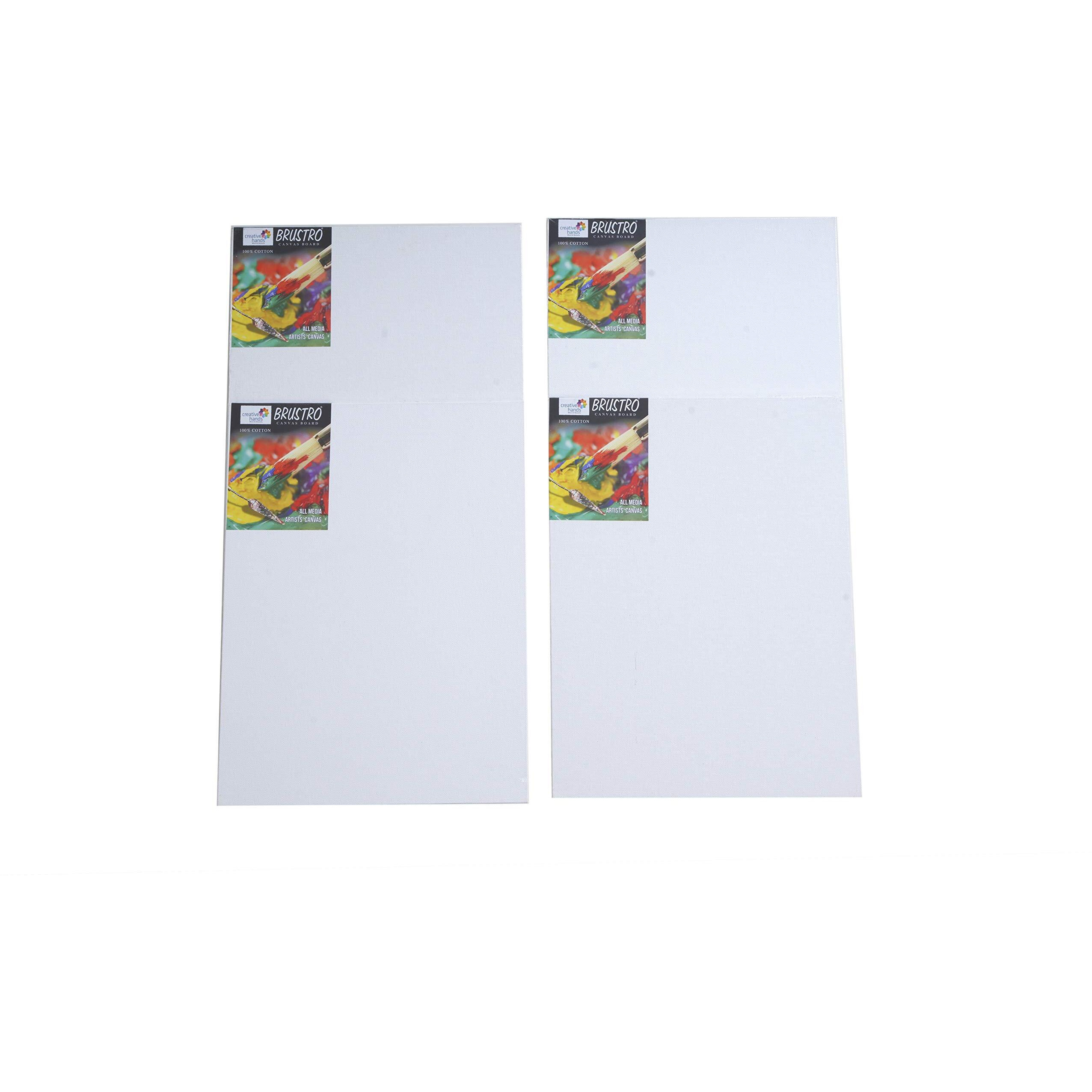 Brustro Artists (8 X 10 Inch) 100% Cotton Canvas Board, Medium Grain, 4 Mm Thickness, Pack Of 4, Suitable For Oil And Acrylic Paintings