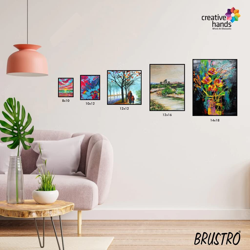 Brustro Artists (8 X 10 Inch) 100% Cotton Canvas Board, Medium Grain, 4 Mm Thickness, Pack Of 4, Suitable For Oil And Acrylic Paintings