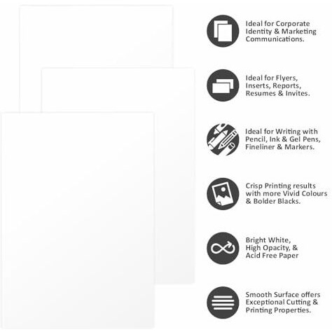 Anupam Ivory Paper - Acid Free - 25 Loose Sheets - 180 Gsm - A3 - Art,Craft, Painting And Project Work