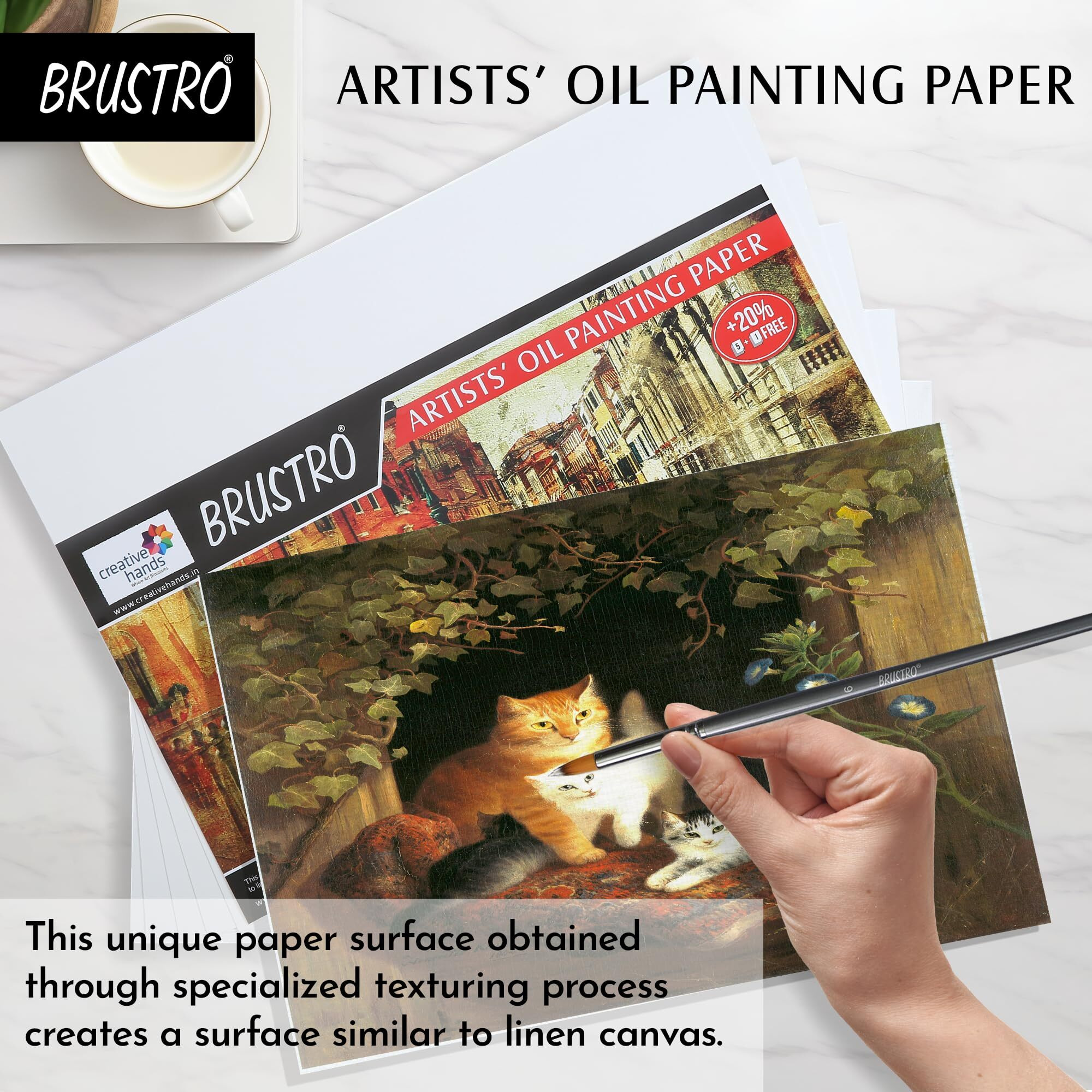 Brustro Artists Oil Painting Paper 300 Gsm A3 (Pack Of 5 + 1 Free Sheet)