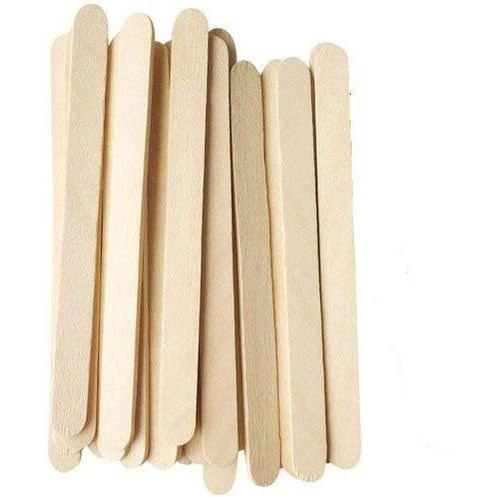 Eclet 50 White Wooden Craft Stick Premium Natural Wooden Piece Ice Cream Sticks(A)