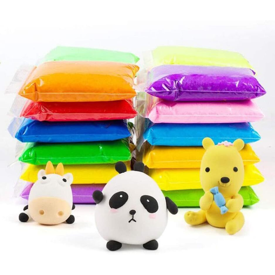 Eclet (Pack Of 24) Air Dry Clay, Colorful Children Soft Clay, Creative Art Crafts, Gifts For Kids-Multi Color. Non-Toxic Modeling Magic Fluffy Foam Bouncing Clay Putty Kit For Kids With Tools .41