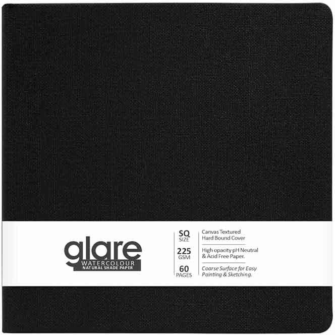 Anupam Glare Watercolour Natural Shade Paper Book - Hardbound - Cold Press Paper - 225 Gsm (Square)