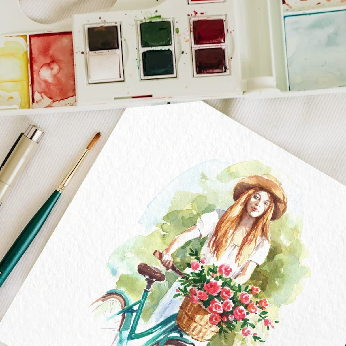 Anupam Glare Watercolour Natural Shade Paper Book - Hardbound - Cold Press Paper - 225 Gsm (Square)