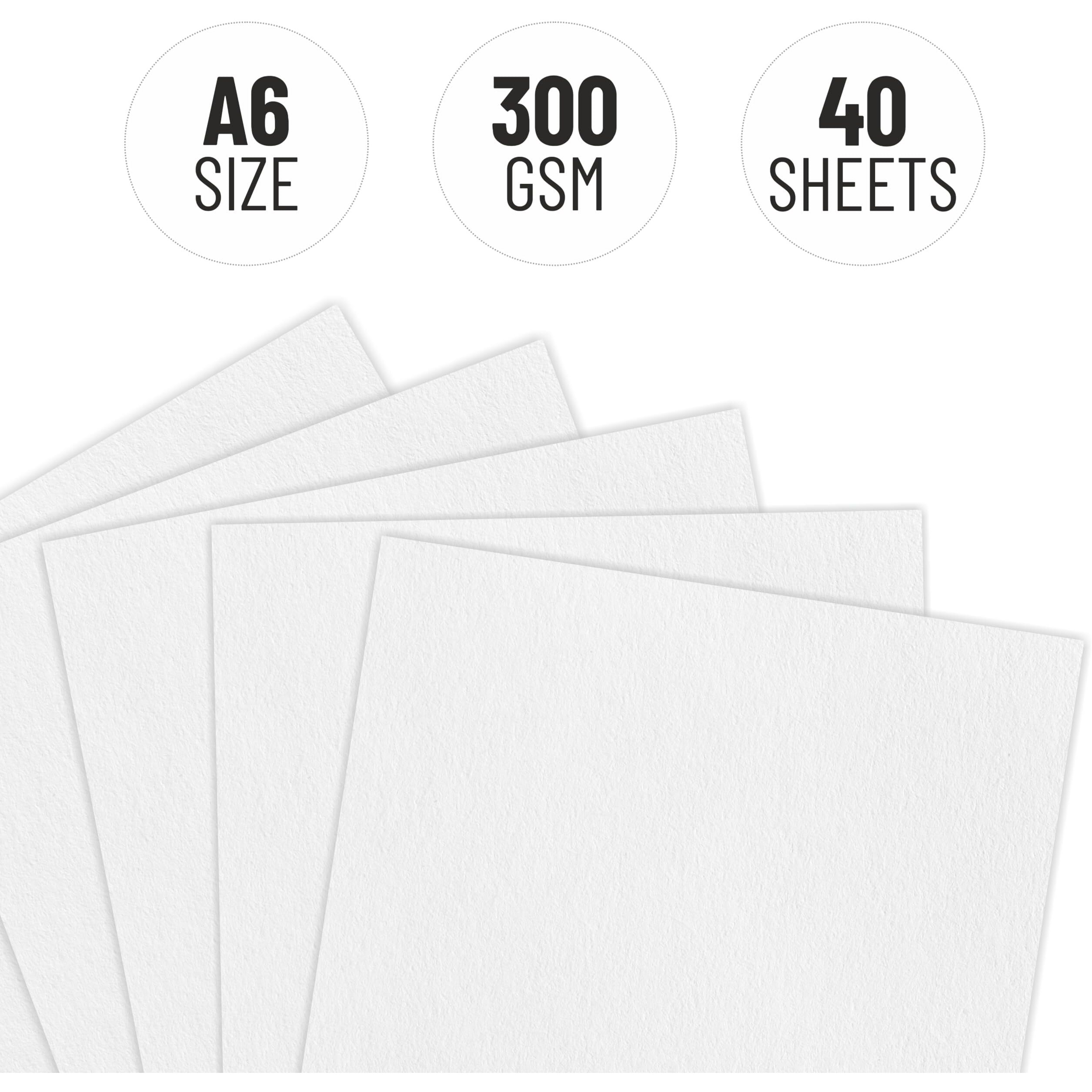 Anupam Professional Watercolour Paper | A6 (15X10Cm) 300 Gsm Cold Pressed Paper |Acid-Free 40 Sheets | Ideal For Artist, Professional Drawing, Painting Dry & Wet, Fine Art, School, Students