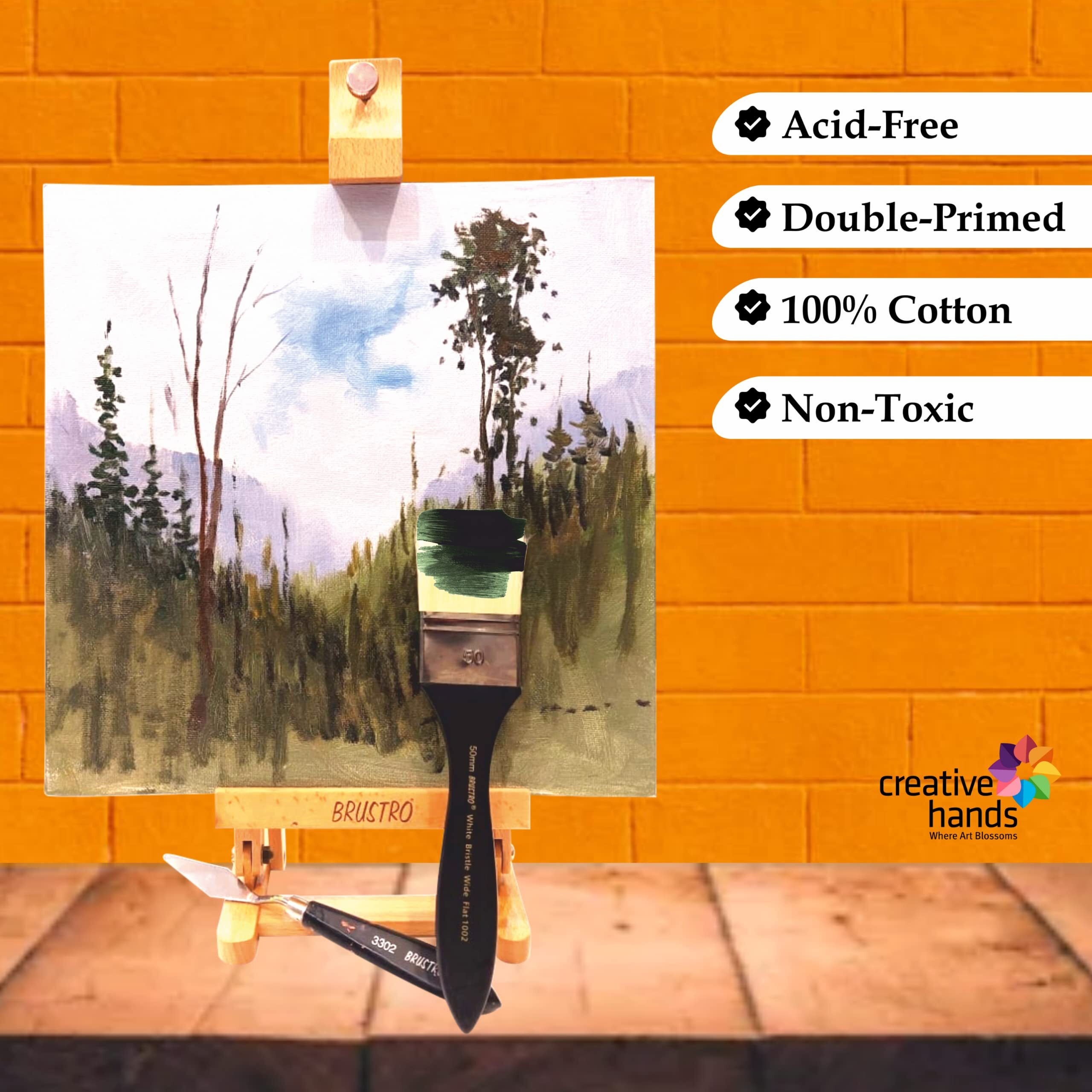 Brustro Artists (18 X 24 Inch) 100% Cotton Canvas Board, Medium Grain, 4 Mm Thickness, Pack Of 4, Suitable For Oil And Acrylic Paintings