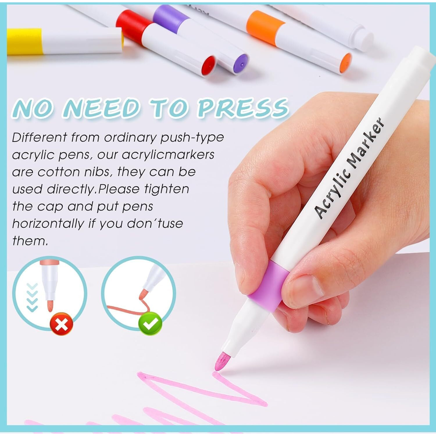 Corslet 24 Pcs Acrylic Markers Set Acrylic Paint Markers Acrylic Pens For Painting Diy Crafts Making Art Supplies, Multicolor Fine Tip For Rock Wood Canvas Glass Ceramic Plastic Metal Stone Painting