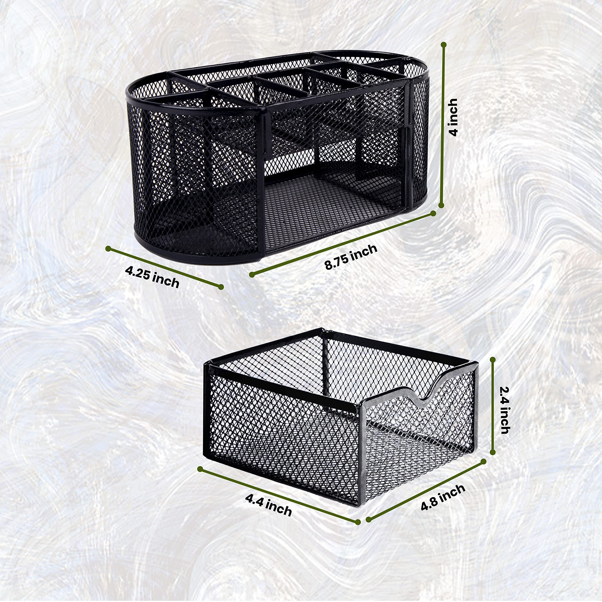 Ofixo 9 Compartment Metal Mesh Desk Organizer Stationery Storage Stand Pen, Pencil Holder For Office, Home, And Study Table