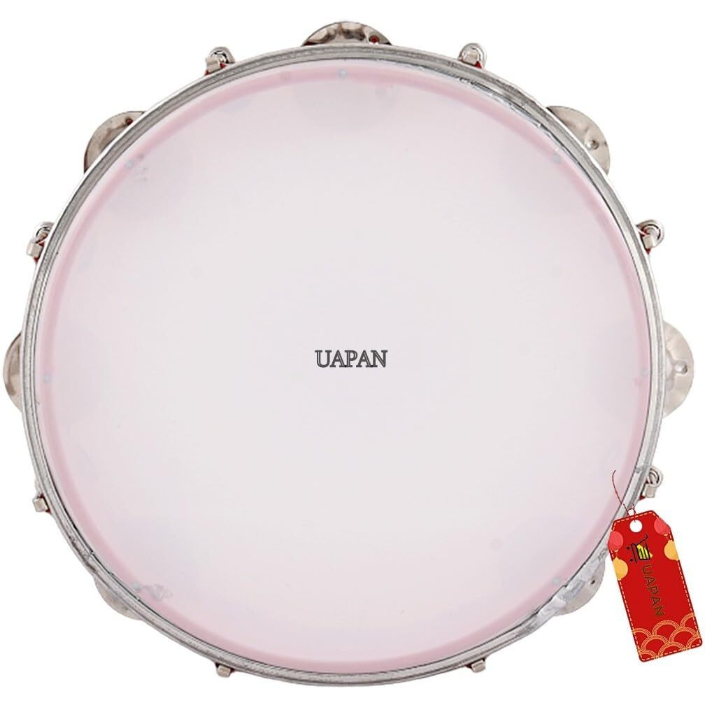 Uapan Dafli Musical Instrument Dafli/Tambourine 10 Inch Hand Percussion Musical Instrument (Red Tambourine)