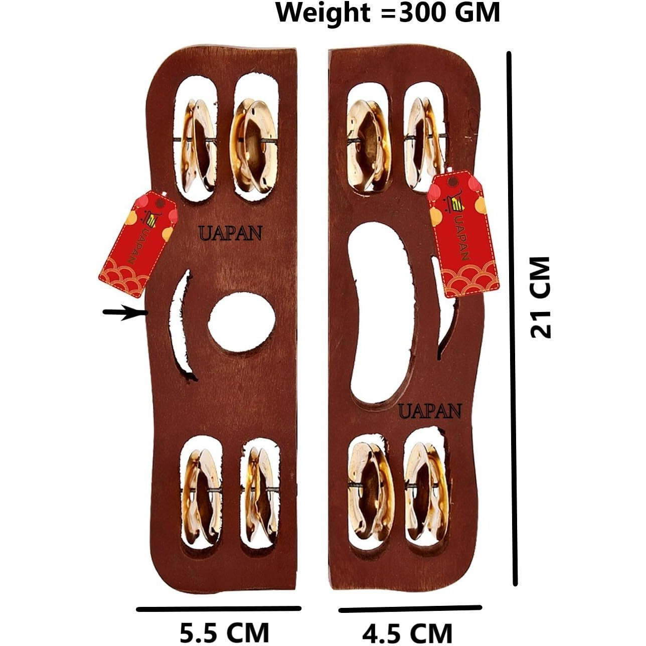 Uapan Wood Narad Muni Kartal For Kirtan I Bhajan Musical Instrument I Pair Of 1